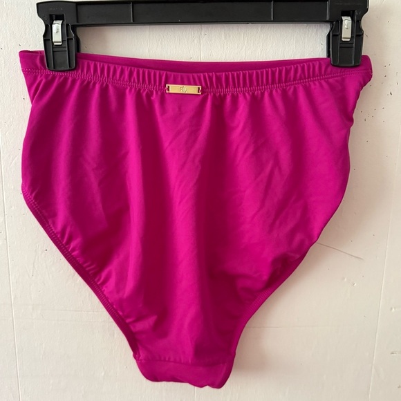 Lauren Ralph Lauren High-Waisted Shirred Bikini Bottom Size 10 - Picture 2 of 6
